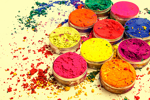 Colorful indian powder